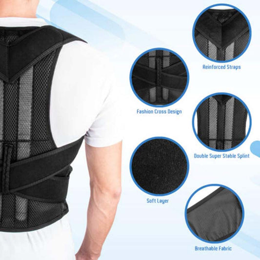 H&S Collection Posture belt, posture corrector belt, Back support belt, Back Pain Relief Shoulder Back Support Belt