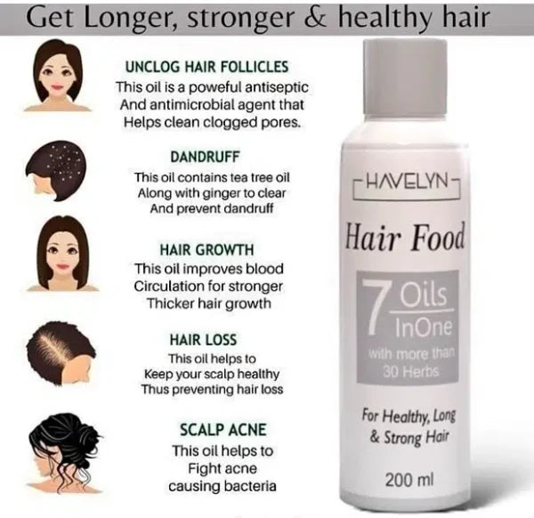 7 IN 1 HAVELYN HAIR FOOD OIL FOR HEALTHY LONG & STRONG HAIRS (BUY 1 GET 1 FREE)