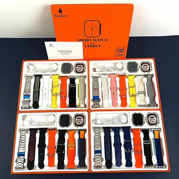 New Ultra Smart Watch 7 in 1 Strap Ultra 9 49mm Bluetooth Call Smartwatch Series 8 Watch Ultra 2024