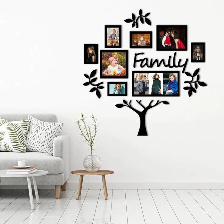 3D Wooden Family Tree with Frames For Your Home & Offices by Wallwarriors .